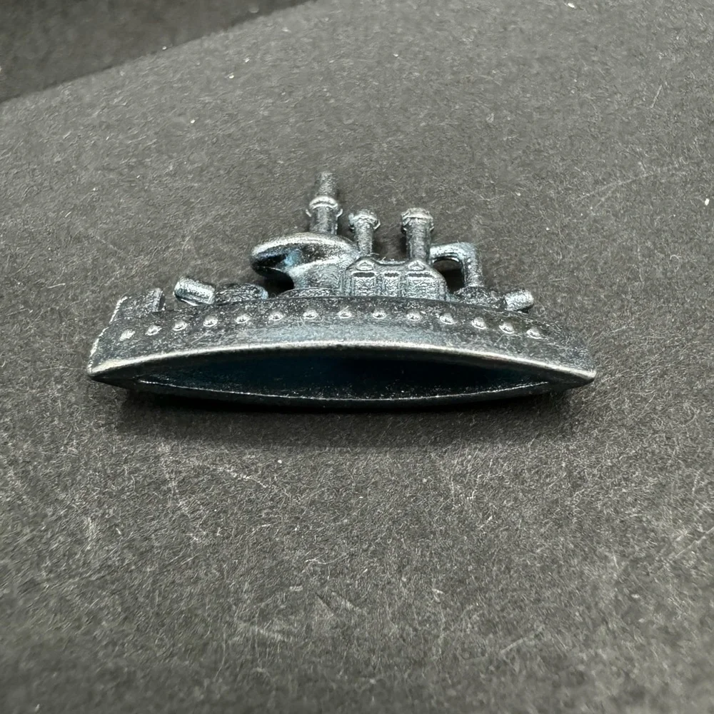 Miniature Monopoly Battleship Game Replacement Silver Ship Figurine